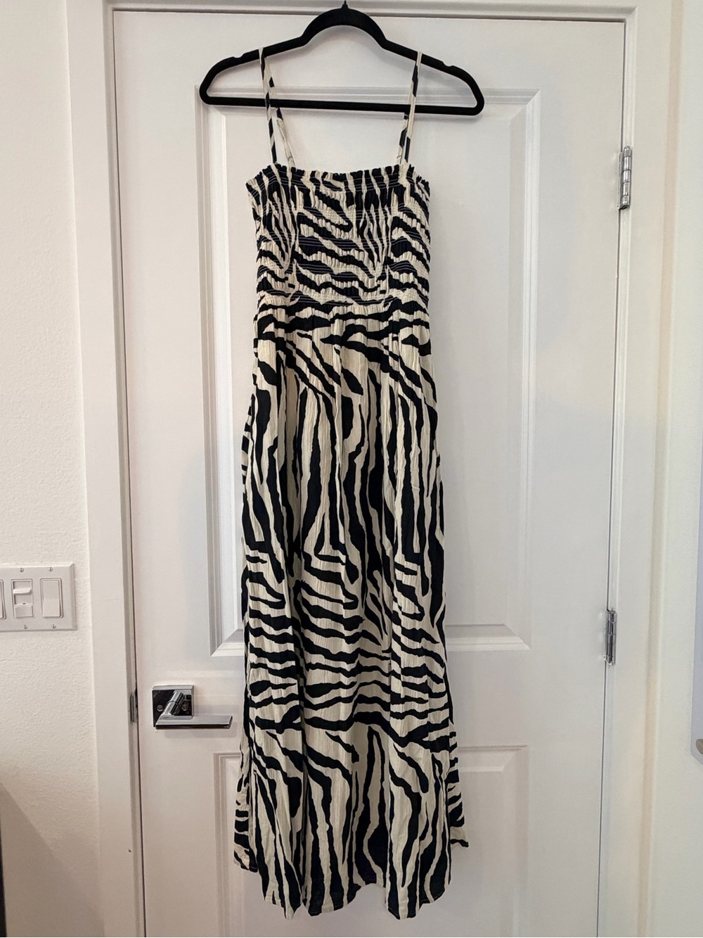 pistola Black and Cream Zebra Print Maxi Dress